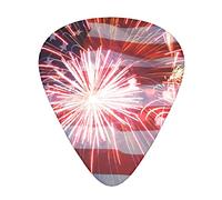Confezione da 12 plettri per chitarra American Flag Celebration Day, include calibri sottili, medi e pesanti 3 misure per chitarra elettrica Plettri acustici