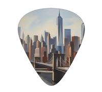 Confezione da 12 plettri per chitarra, comodi da tenere in mano, con bordi lisci, tre spessori da abbinare ai dipinti di New York