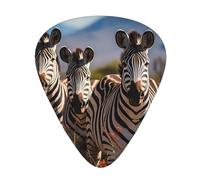 Confezione da 12 plettri per chitarra, comodi da tenere in mano, con bordi lisci, tre spessori da abbinare alle zebre del Sud Africa
