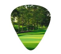 Confezione da 12 plettri per chitarra, comodi da tenere in mano, con bordi lisci, tre spessori da abbinare alle stampe sul prato del campo da golf