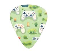 Confezione da 12 plettri per chitarra, comodi da tenere in mano, con bordi lisci Tre spessori da abbinare al gamepad nell'erba Stampe