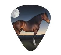 Confezione da 12 plettri per chitarra, comodi da tenere in mano, con bordi lisci, tre spessori da abbinare a Horse Under The Moon Picture