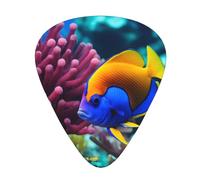 Confezione da 12 plettri per chitarra, comodi da tenere in mano, con bordi lisci, tre spessori da abbinare a Ocean Tropical Fish Coral Undersea World Picture