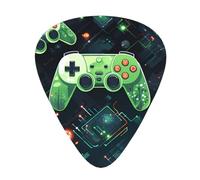 Confezione da 12 plettri per chitarra, comodi da tenere in mano, con bordi lisci, tre spessori da abbinare alle stampe della versione Gamepad Circuit