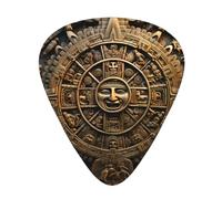Confezione da 12 plettri per chitarra, comodi da tenere in mano, con bordi lisci, tre spessori da abbinare al calendario Maya, immagine della fine del mondo