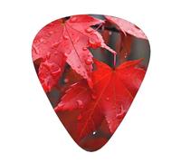 Confezione da 12 plettri per chitarra, comodi da tenere in mano, con bordi lisci, tre spessori da abbinare alle foglie d'acero del Vermont sono rosse. Stampe