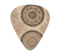 Confezione da 12 plettri per chitarra, comodi da tenere in mano, con bordi lisci, tre spessori da abbinare a stampe floreali a spirale antiche