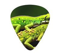 Confezione da 12 plettri per chitarra, comodi da tenere in mano, con bordi lisci, tre spessori da abbinare alle stampe di Gecko Lizards