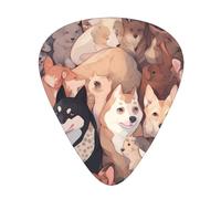Confezione da 12 plettri per chitarra, comodi da tenere in mano, con bordi lisci, tre spessori da abbinare alle stampe delle immagini del cane