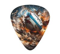 Confezione da 12 plettri per chitarra, comodi da tenere in mano, con bordi lisci, tre spessori da abbinare alle stampe Rugby on Fire