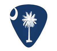 Confezione da 12 plettri per chitarra con bandiera della Carolina del Sud, 4 pezzi in ciascuna delle 3 dimensioni, adatti per una vasta gamma di strumenti a corda