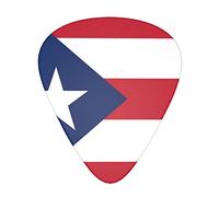 Confezione da 12 plettri per chitarra con bandiera di Puerto Rico, include calibri sottili, medi e pesanti 3 misure per plettri acustici per chitarra elettrica