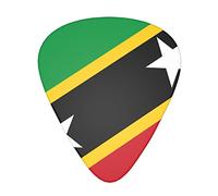 Confezione da 12 plettri per chitarra con bandiera di Saint Kitts e Nevis, include calibri sottili, medi e pesanti 3 misure per plettri elettrici per chitarra acustica