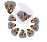 Confezione da 12 plettri per chitarra con scatola organizer, 3 plettri per chitarra in celluloide di diverso spessore, arte astratta, plettro per chitarra acustica, elettrica, ukulele, basso