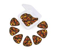 Confezione da 12 plettri per chitarra con scatola organizer Monarch Butterflies plettri per basso sottile, medio e pesante, 3 diversi spessori in celluloide, per chitarre acustiche elettriche, ukulele