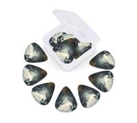 Confezione da 12 plettri per chitarra con scatola organizer per 3 diversi spessori, plettro per chitarra a forma di nuvola, per basso, elettrico, acustico, regali di Natale, include 0,46 mm, 0,71 mm