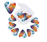 Confezione da 12 plettri per chitarra con scatola portaoggetti, 0,46 0,96 0,71 mm Include sottile medio pesante spessore mappa del mondo colorata basso personalizzato
