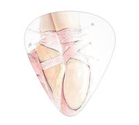 Confezione da 12 plettri per chitarra con scatola portaoggetti, 3 diversi spessori con stampa di scarpe da balletto per chitarra acustica, basso, ukulele elettrico, include 4 pezzi da 0,46 mm, 0,71