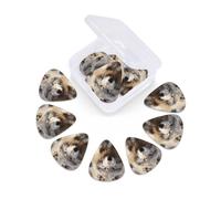 Confezione da 12 plettri per chitarra con scatola portaoggetti 3 diversi spessori per chitarra a tema lupo che cammina, plettri per basso, elettrico, acustico, regali di Natale, include 0,46 mm, 0,71