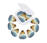 Confezione da 12 plettri per chitarra con scatola portaoggetti in 3 diversi spessori Il vento soffia piume, plettri per chitarra per basso, elettrico, acustico, regali di Natale include 0,46 mm, 0,71
