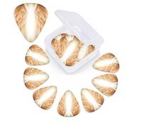 Confezione da 12 plettri per chitarra con stampa di ali d'angelo, con custodia per plettro, 0,46 mm, 0,96 mm, 0,71 mm, accessori per chitarra per basso, chitarre acustiche elettriche e ukulele