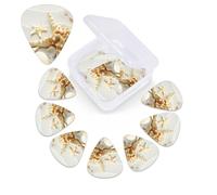 Confezione da 12 plettri per chitarra con stampa di conchiglie e stelle marine, con custodia per plettro, plettri per chitarra, 0,46 mm, 0,96 mm, 0,71 mm, accessori per chitarra per basso, chitarre