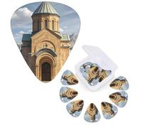 Confezione da 12 plettri per chitarra di 3 diversi spessori, con scatola portaoggetti, plettri per chitarra armena, accessori per chitarra sottili medi, 4 pezzi da 0,46 mm, 4 pezzi da 0,71 mm, 4 pezzi