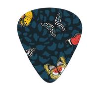 Confezione da 12 plettri per chitarra, fantasy, farfalle colorate, 3 diversi spessori, per basso, ukulele, chitarra elettrica e acustica