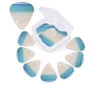 Confezione da 12 plettri per chitarra in celluloide trasparente con scatola portaoggetti, 3 diversi spessori in celluloide, arte astratta, plettro per chitarra elettrica acustica, ukulele, basso