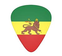 Confezione da 12 plettri per chitarra Jamaica Rasta Lion Flag, include calibri sottili, medi e pesanti 3 misure per plettri elettrici per chitarra acustica