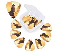 Confezione da 12 plettri per chitarra lupo con scatola portaoggetti, 3 plettri in celluloide di diverso spessore, con foto astratte, plettro per chitarra acustica, elettrica, ukulele, basso
