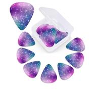 Confezione da 12 plettri per chitarra Magic Space Print con custodia per plettro per chitarra, plettri per chitarra, 0,46 mm, 0,96 mm, 0,71 mm, accessori per chitarra per basso, chitarre acustiche