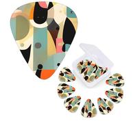 Confezione da 12 plettri per chitarra personalizzati, 3 diversi spessori, 4 pezzi da 0,46 mm, 4 pezzi da 0,71 mm, 4 pezzi da 0,96 mm, arte moderna Mid-Century, plettri per chitarre elettriche e bassi