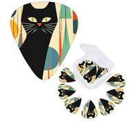 Confezione da 12 plettri per chitarra personalizzati, 3 diversi spessori, 4 pezzi da 0,46 mm, 4 pezzi da 0,71 mm, 4 pezzi da 0,96 mm, arte moderna Mid-Century, plettri per chitarre elettriche e bassi