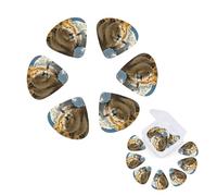 Confezione da 12 plettri per chitarra personalizzati, con scatola organizer, agnello con nuvole di leone, plettro per basso e chitarra elettrica acustica (0,46 mm, 0,71 mm, 0,96 mm)