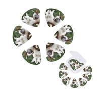 Confezione da 12 plettri per chitarra personalizzati, con scatola portaoggetti, due graziosi coniglietti, plettro per chitarra elettrica acustica (0,46 mm, 0,71 mm, 0,96 mm)