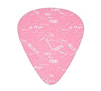 Confezione da 12 plettri per chitarra Pink Cancer Awareness, include calibri sottili, medi e pesanti 3 misure per plettri elettrici per chitarra acustica