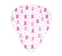 Confezione da 12 plettri per chitarra Ribbon Breast Cancer Awareness, include calibri sottili, medi e pesanti 3 misure per plettri elettrici per chitarra acustica
