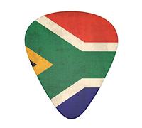 Confezione da 12 plettri per chitarra vintage con bandiera del Sud Africa, include calibri sottili, medi e pesanti 3 misure per plettri elettrici e acustici per chitarra