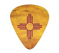 Confezione da 12 plettri per chitarra vintage New Mexico Flag, include calibri sottili, medi e pesanti 3 misure per plettri elettrici per chitarra acustica