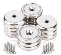 Confezione da 12 potenti magneti con foro, 38 kg+ forza di trazione 36mm, grandi magneti al neodimio extra forti, magneti rotondi potenti da avvitare, magnete rotondo per fissare e trattenere utensili