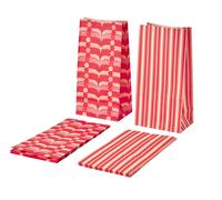 Confezione da 12 sacchetti di carta VINTERFINT, modelli misti rossi, 15x30...