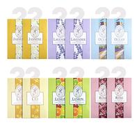 Confezione da 12 sacchetti profumati, repellenti naturali contro le falene, lavanda, deodoranti per guardaroba da appendere per cassetti, armadi, camere, bagni, auto (gelsomino, rosa, oceano, limone)