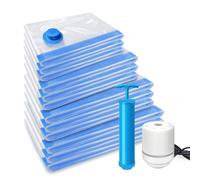 Confezione da 12 sacchetti sottovuoto, sacchetti salvaspazio a compressione per trapani e coperte, organizer per imballaggio da viaggio per vestiti sigillanti