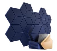 Confezione da 12 schiuma fonoassorbente autoadesiva con design a Y for assorbire il rumore ed eliminare gli echi(Y-Cut Hexagon Blue)