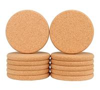 Confezione da 12 sottobicchieri in sughero ultra spessi da 1 cm, per bevande, diametro 9,9 cm, sottobicchieri Febwind grandi, assorbenti, resistenti al calore, con bordo rotondo, piattini