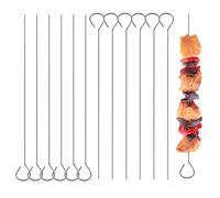 Confezione da 12 spiedini lunghi in acciaio inox, per barbecue, kebab, arrosto, spiedini, spiedini in metallo, per grigliare, kebab, pollo, verdure, antipasti, 20 cm