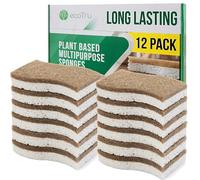 Confezione da 12 spugne naturali per la pulizia dei piatti, ecologiche, compostabili in cellulosa e cocco, biodegradabili, antigraffio, per strofinare in modo pesante