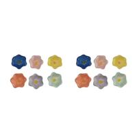 Confezione da 12 stazioni d'irrigazione per api, mini vasi in ceramica con fiori, supporti per acqua, alimentatori per farfalle resistenti alle intemperie, abbeveratoi per uccelli