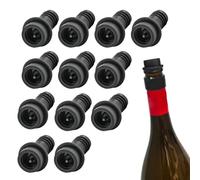 Confezione da 12 tappi per vino in silicone, sigillanti sottovuoto e conservanti, riutilizzabili, per mantenere il vino fresco (nero, misura universale per la maggior parte delle bottiglie), regalo